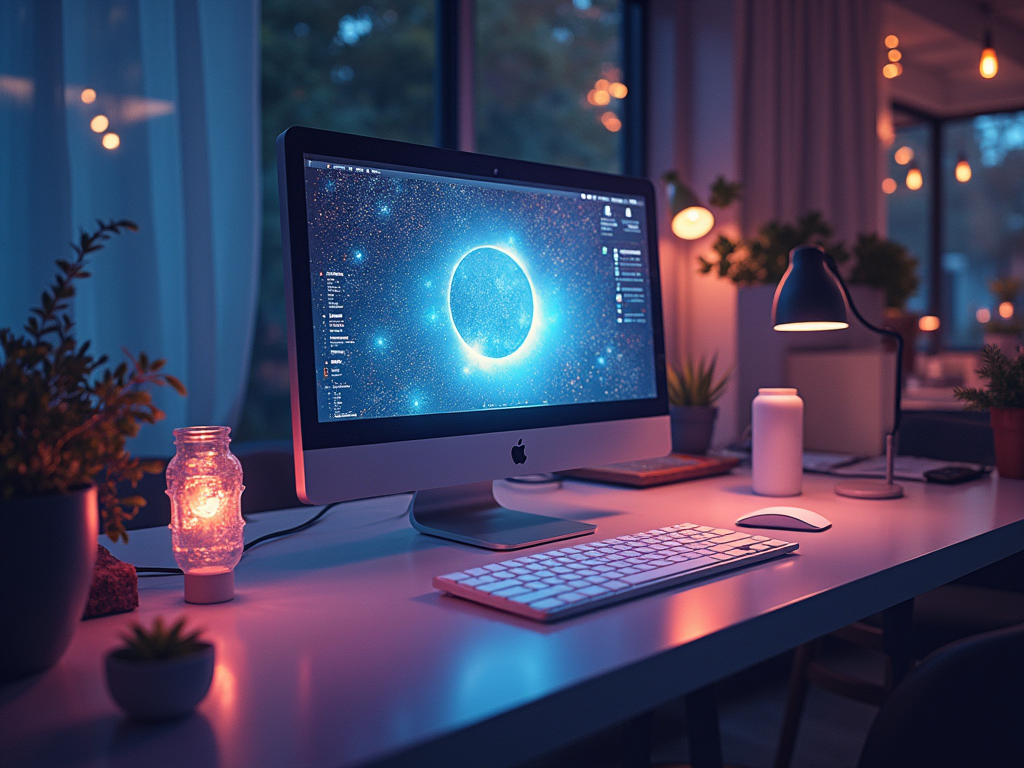 The ambiance feels fresh and vibrant, filled with optimism towards technology.